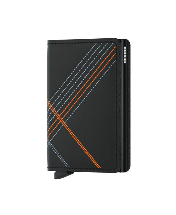 Secrid Wallets Linea Orange Secrid Slimwallet Matte Stitch Linea